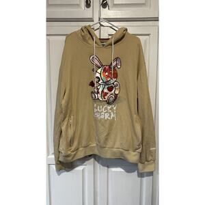 BKYS Lucky Charm Hoodie Sweater Sweatshirt Pullover Size XXL Beige Detail